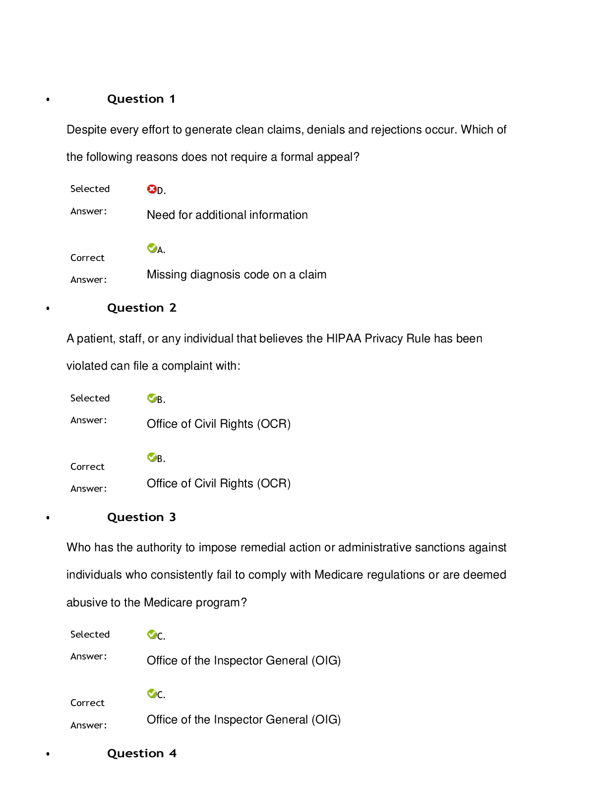 Preview image of Rasmussen College - HIM 2133  Module 06 Final Exam document